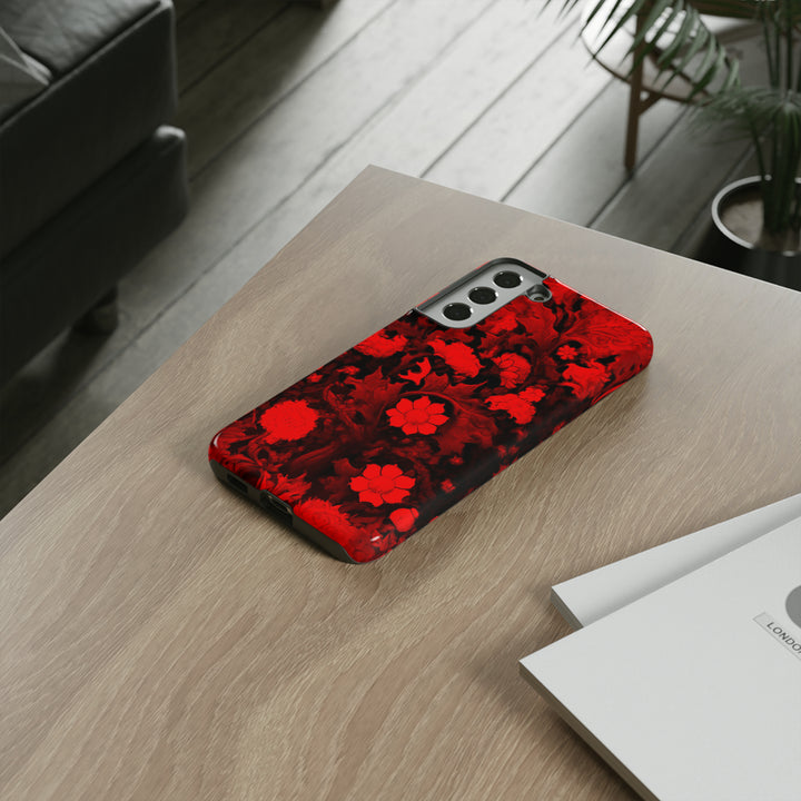 Cute Samsung Phone Case | Aesthetic Samsung Phone Case | Galaxy S23, S22, S21, S20 | Red Flowers, Protective Phone Case - Studio40ParkLane