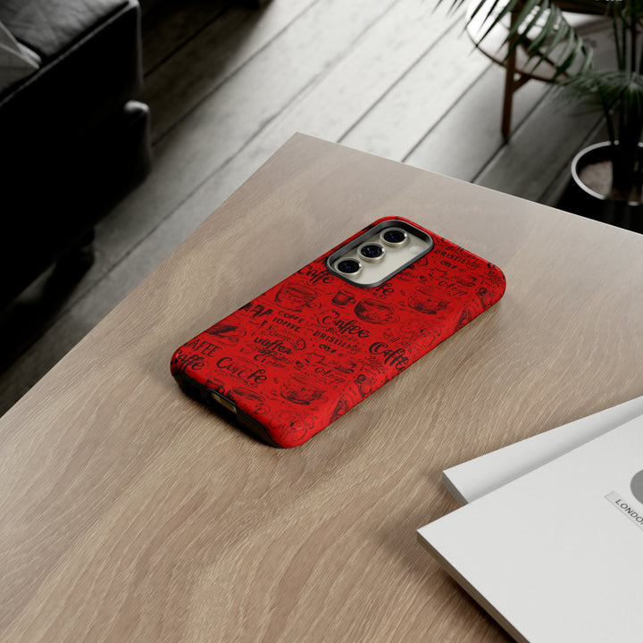 Cute Samsung Phone Case | Aesthetic Samsung Phone Case | Galaxy S23, S22, S21, S20 | Red Black Coffee, Protective Phone Case - Studio40ParkLane