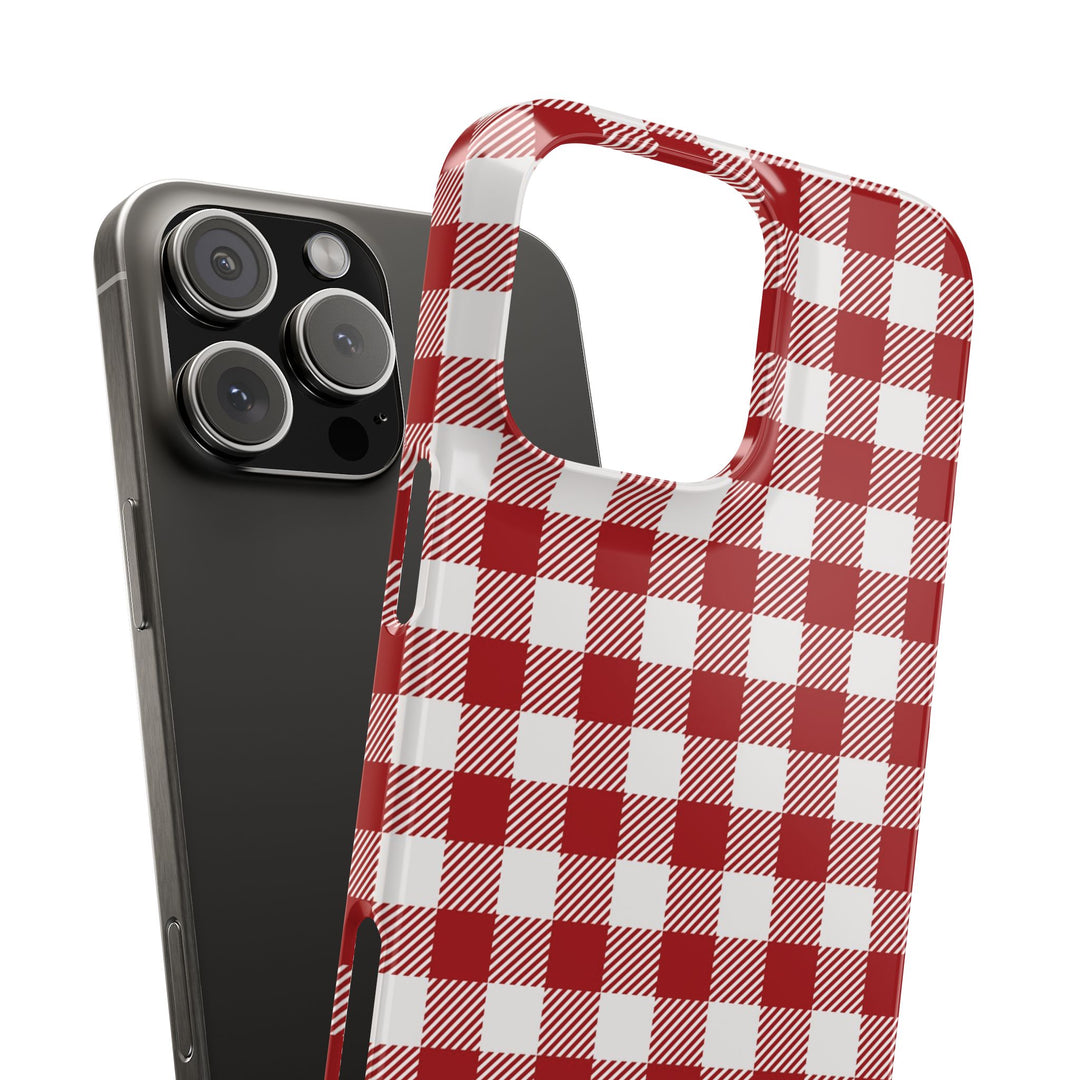Slim Red Gingham Gift for Her Cute Phone Cases for Iphone 16 Pro Max | iPhone 15 Case | iPhone 15 Pro Max Case, Iphone 14, 13, 12, 11, 10, 8, 7 - Studio40ParkLane