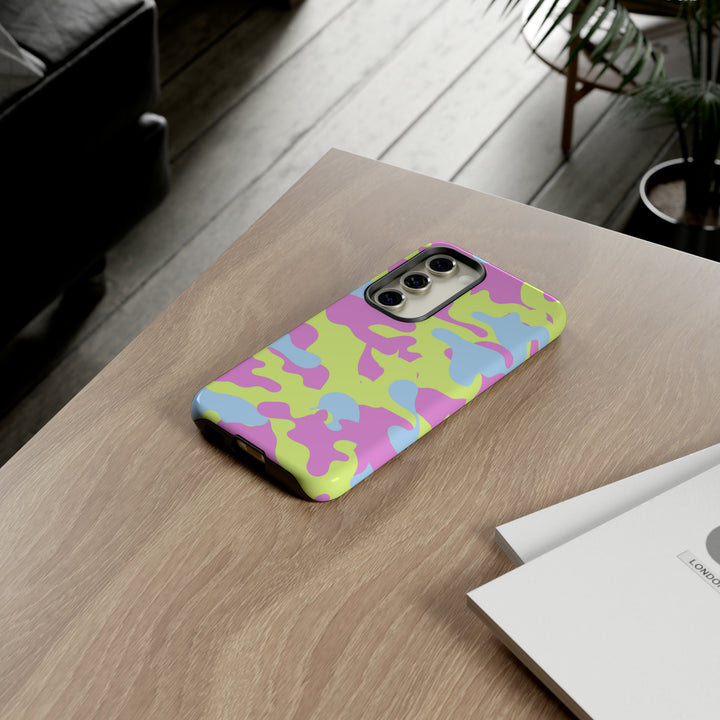 Cute Phone Case | Aesthetic Phone Cases| for Galaxy S23, S22, S21, S20 | Blue Pink Camouflage, Protective Phone Case - Studio40ParkLane