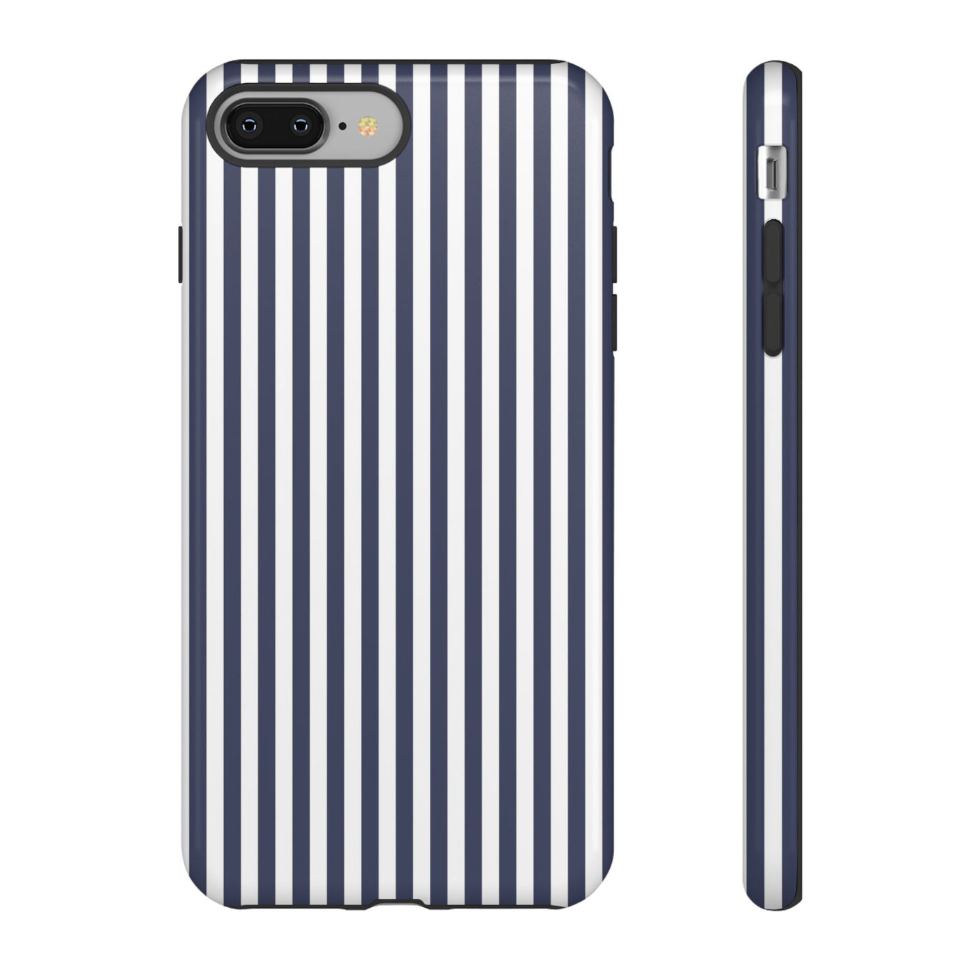 Tough Premium Navy Blue Stripes Phone Case Gift for Her - For Apple iPhone 16 Pro Max 16e iPhone 15 Pro iPhone Iphone 14 Plus 13 Pro 12 SE XR - Studio40ParkLane