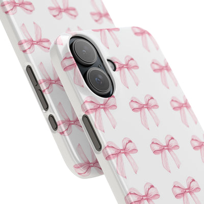 Slim Pink Bows Cute Phone Cases for Iphone 16 Pro Max | iPhone 15 Case | iPhone 15 Pro Max Case, Iphone 14, Iphone 14 Pro Max, Iphone 13 12 11 8 7