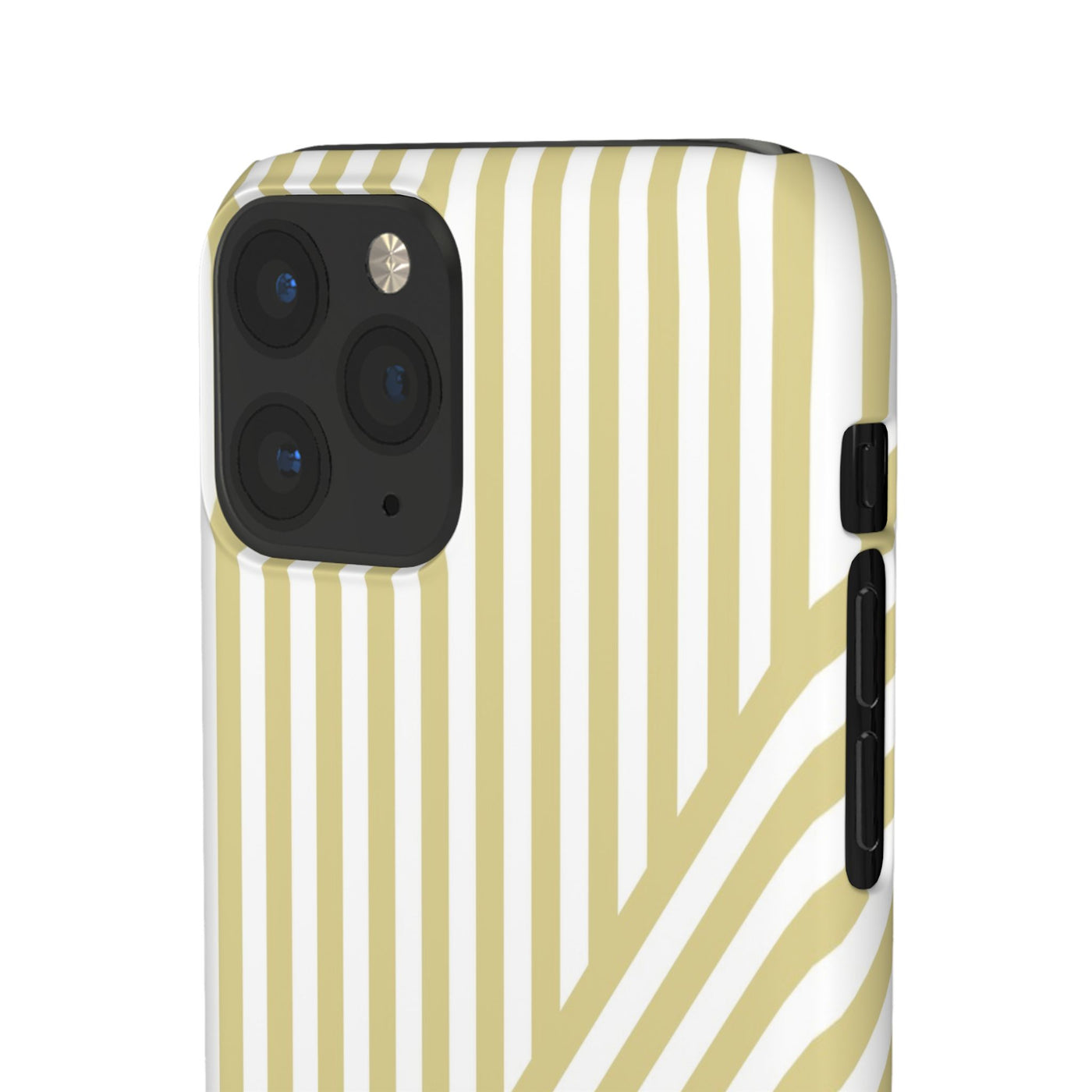Aesthetic Yellow Beige Stripes Cute Phone Case Sleek Snap - For iPhone 17 Pro Max iPhone 16 Pro iPhone 15 Iphone 14 Plus 13 Pro 12 11 10 Gift