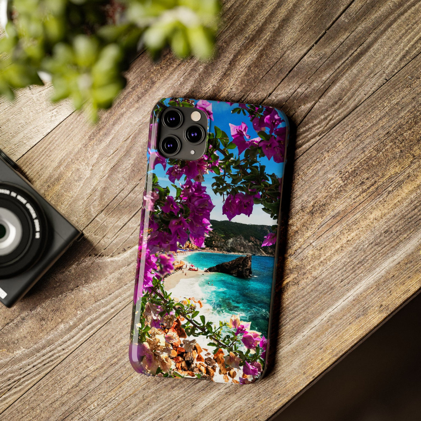 Bougainvillea Sea View Slim Cute Phone Cases for Iphone  | iPhone 15 Case | iPhone 15 Pro Max Case, Iphone 14, Iphone 14 Pro Max, Iphone 13