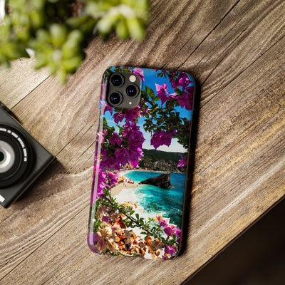 Bougainvillea Sea View Slim Cute Phone Cases for Iphone  | iPhone 15 Case | iPhone 15 Pro Max Case, Iphone 14, Iphone 14 Pro Max, Iphone 13