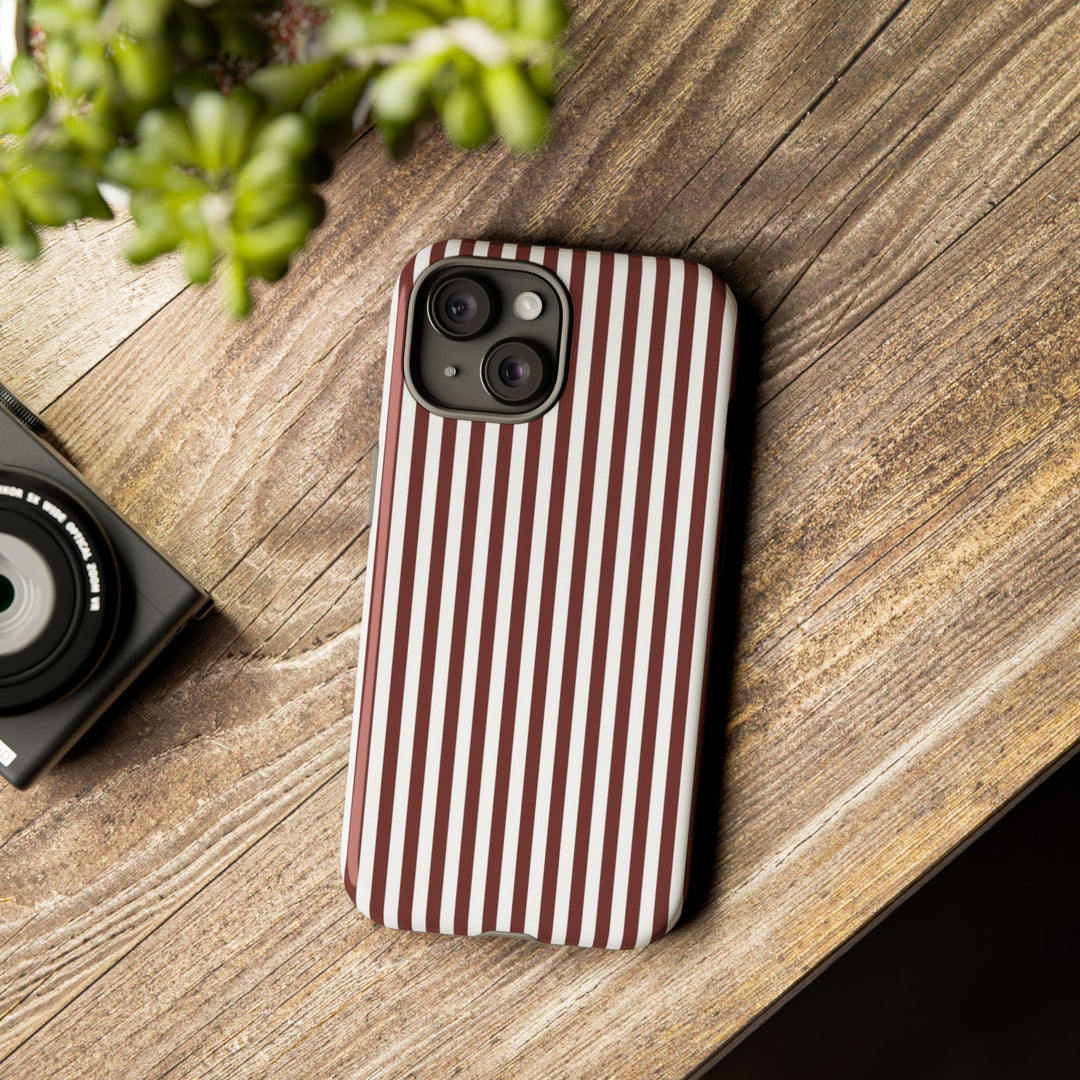 Tough Premium Chocolate Stripes Phone Case Gift for Her - For Apple iPhone 16 Pro Max 16e iPhone 15 Pro iPhone Iphone 14 Plus 13 Pro 12 SE XR - Studio40ParkLane