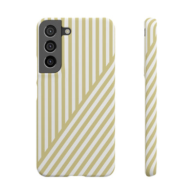 Aesthetic Yellow Beige Stripes Cute Phone Case Sleek Snap - For iPhone 17 Pro Max iPhone 16 Pro iPhone 15 Iphone 14 Plus 13 Pro 12 11 10 Gift