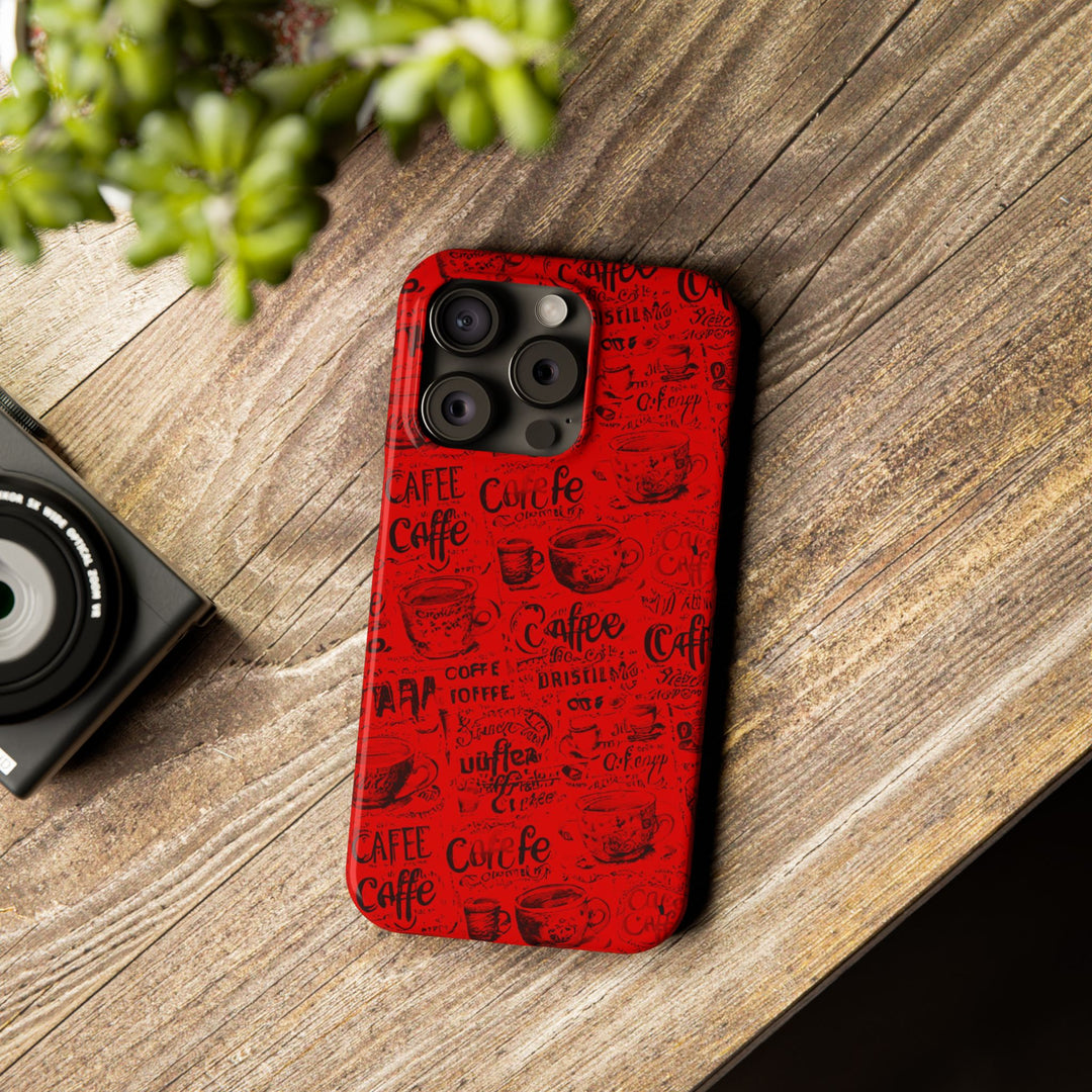 Slim Cute Phone Cases for Iphone - | iPhone 15 Case | iPhone 15 Pro Max Case, Iphone 14 Case, Iphone 14 Pro Max, Iphone 13, Red Black Coffee - Studio40ParkLane