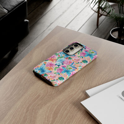 Premium Tough Butterflies Flowers Cute Phone Cases for Samsung S24, S23, S22, S21, S20, Plus and Ultra, Iphone 16 Pro Max,15, 14, 13, 12, 11, 10