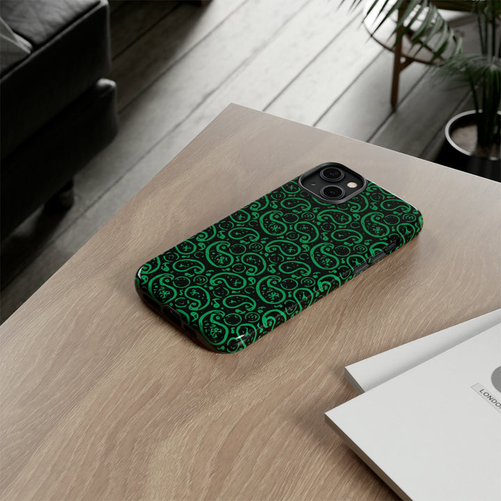 Cute IPhone Case | iPhone 15 Case | iPhone 15 Pro Max Case, Iphone 14 Case, Iphone 14 Pro Max Case IPhone Case for Art Lovers, Paisley Green - Studio40ParkLane