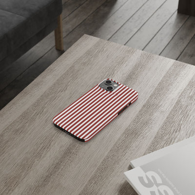 Slim Farmhouse Red Striped Cute Phone Case for Iphone 16 - | iPhone 15 Pro Max Case | iPhone 14 Case Iphone 13 12 11 10 9 8 7 Gift for Her - Studio40ParkLane