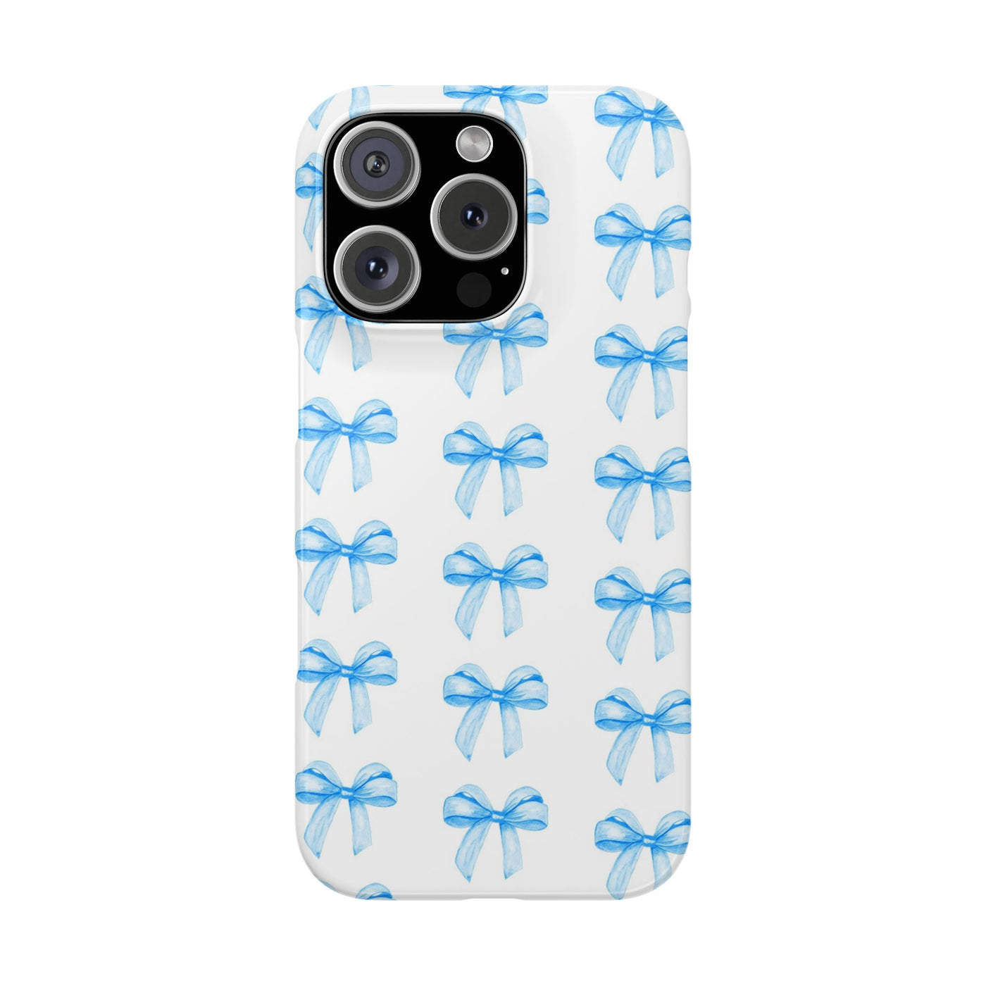 Slim Blue Bows Cute Phone Cases for Iphone 16 Pro Max | iPhone 15 Case | iPhone 15 Pro Max Case, Iphone 14, Iphone 14 Pro Max, Iphone 13 12 11 8 7