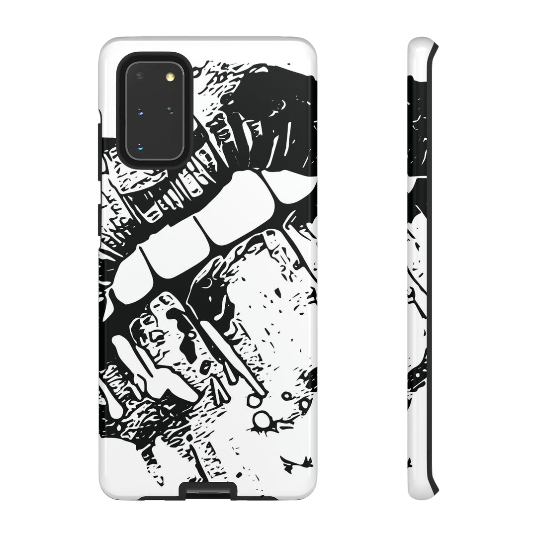 Cute Samsung Phone Case | Aesthetic Samsung Phone Case | Smile Lips Black White | Galaxy S23, S22, S21, S20 | Luxury Double Layer | Cool - Studio40ParkLane