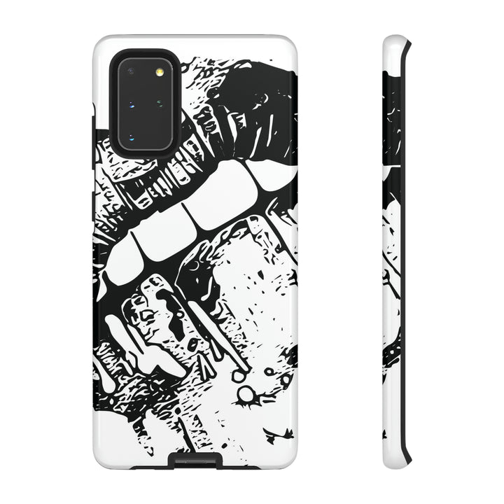 Cute Samsung Phone Case | Aesthetic Samsung Phone Case | Smile Lips Black White | Galaxy S23, S22, S21, S20 | Luxury Double Layer | Cool - Studio40ParkLane