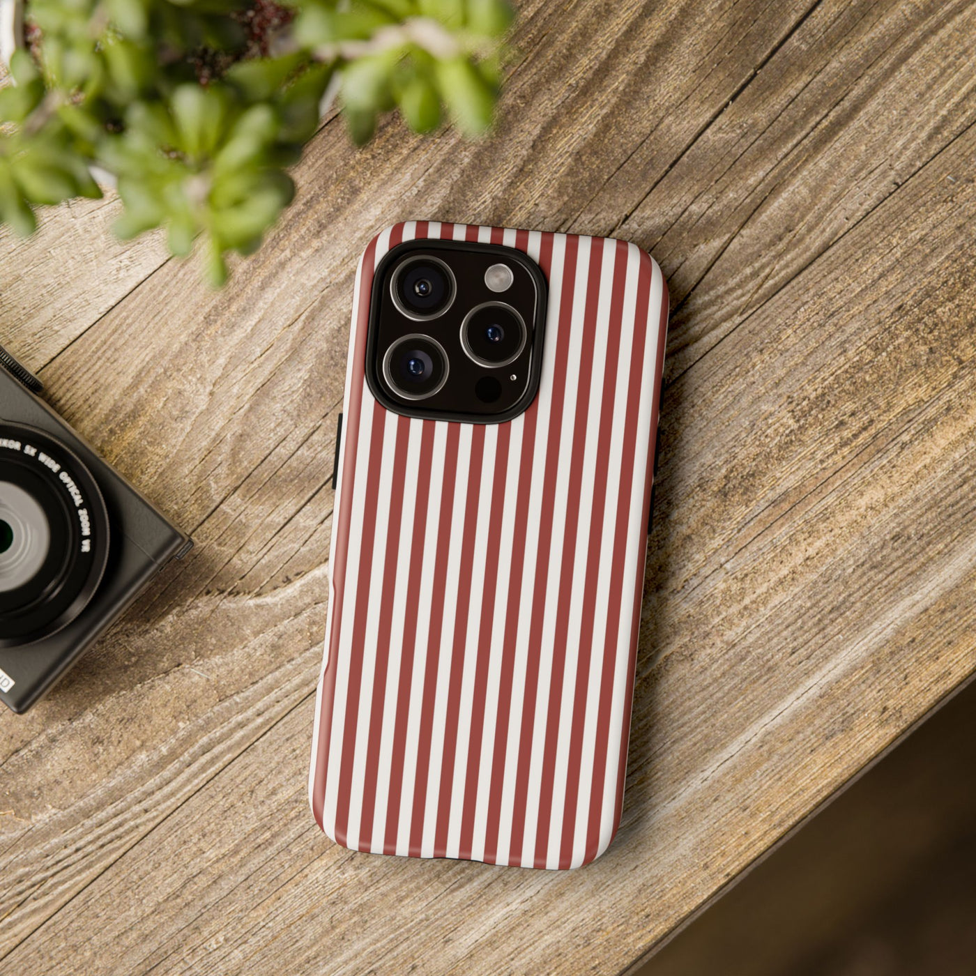 Tough Premium Red Stripes Phone Case Gift for Her - For Apple iPhone 16 Pro Max 16e iPhone 15 Pro iPhone Iphone 14 Plus 13 Pro 12 SE XR - Studio40ParkLane