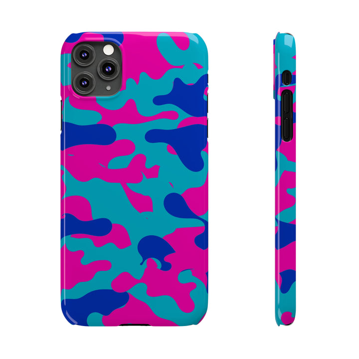 Slim Cute Phone Cases for Iphone - | iPhone 15 Case | iPhone 15 Pro Max Case, Iphone 14 Case, Iphone 14 Pro Max, Iphone 13, Blue Pink Camouflage - Studio40ParkLane