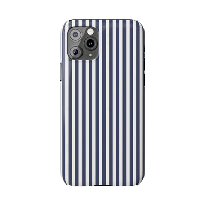Slim Navy Blue Striped Cute Phone Case for Iphone 16 - | iPhone 15 Pro Max Case | iPhone 14 Case Iphone 13 12 11 10 9 8 7 XS X Gift for Her - Studio40ParkLane
