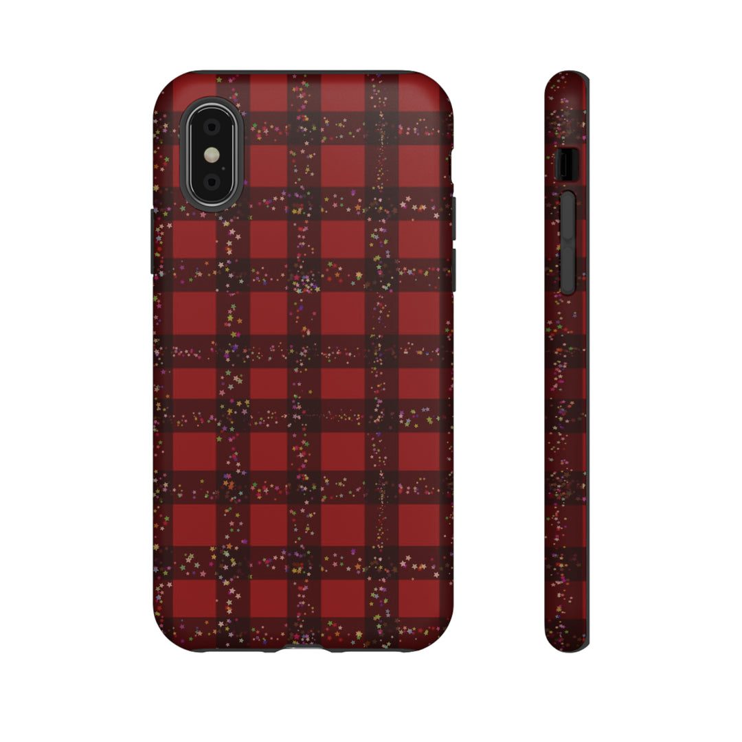 Cute IPhone Case | iPhone 15 Case | iPhone 15 Pro Max Case, Iphone 14 Case, Iphone 14 Pro Max Case IPhone Case for Art Lovers, Red Festive Plaid - Studio40ParkLane