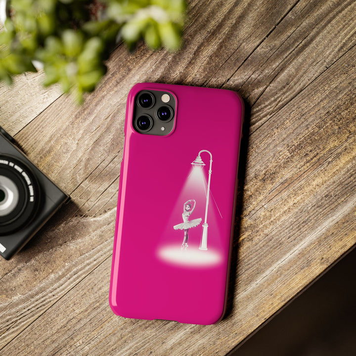 Slim Pink Ballet Dancer Spotlight Gift for Her Cute Phone Cases for Iphone 16 Pro Max | iPhone 15 Case | iPhone 15 Pro Max Case, Iphone 14, 13, 12, 11, 10, 8, 7 - Studio40ParkLane