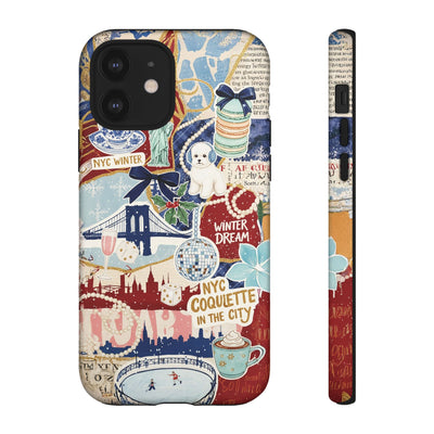 New York Winter Coquette Collage Tough Premium Phone Case - For iPhone 17 Pro Max iPhone 16 Pro iPhone 15 Iphone 14 Plus 13 Pro 12 11 10 XR