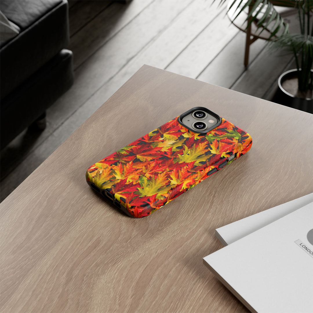Fall Leaves Impact Resistant, Cute Phone Cases for Samsung S24, S23, S22, S21, IPhone 15 pro Iphone 14 pro Iphone 13 IPhone 12 Iphone 11 - Studio40ParkLane
