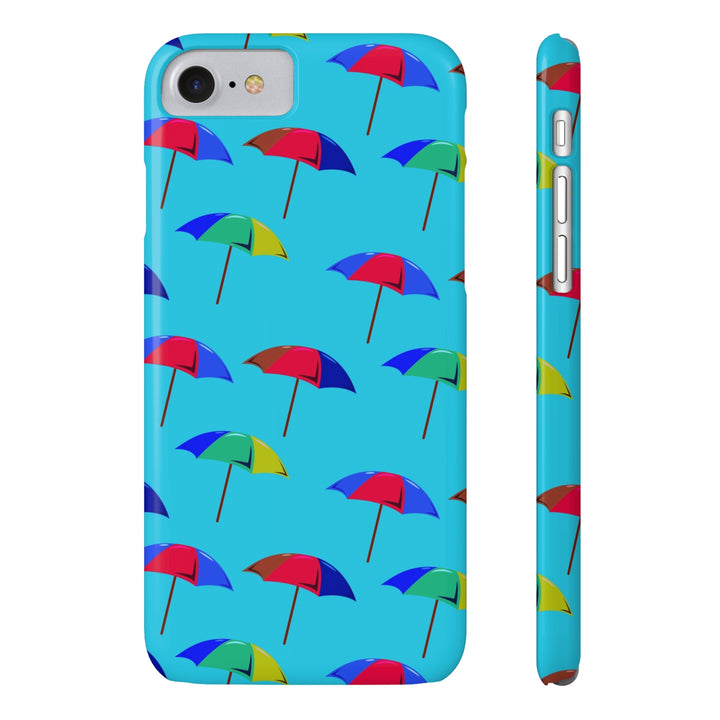 Slim Cute Phone Cases for Iphone - | iPhone 15 Case | iPhone 15 Pro Max Case, Iphone 14 Case, Iphone 14 Pro Max, Iphone 13, Colorful Beach Parasol Blue - Studio40ParkLane