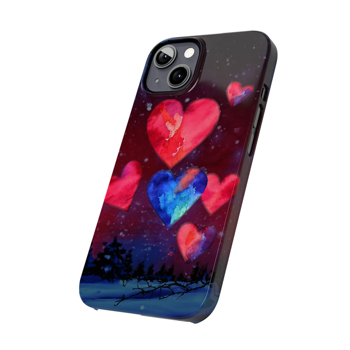 Slim Cute Phone Cases for Iphones - | iPhone 15 Case | iPhone 15 Pro Max Case, Iphone 14 Case, Iphone 14 Pro Max, Iphone 13, Night Sky Hearts Love - Studio40ParkLane