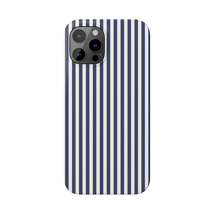 Slim Navy Blue Striped Cute Phone Case for Iphone 16 - | iPhone 15 Pro Max Case | iPhone 14 Case Iphone 13 12 11 10 9 8 7 XS X Gift for Her - Studio40ParkLane