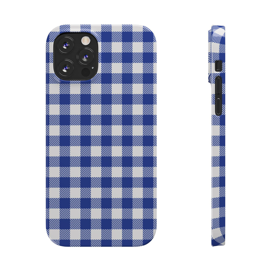 Slim Blue Gingham Gift for Her Cute Phone Cases for Iphone 16 Pro Max | iPhone 15 Case | iPhone 15 Pro Max Case, Iphone 14, 13, 12, 11, 10, 8, 7 - Studio40ParkLane