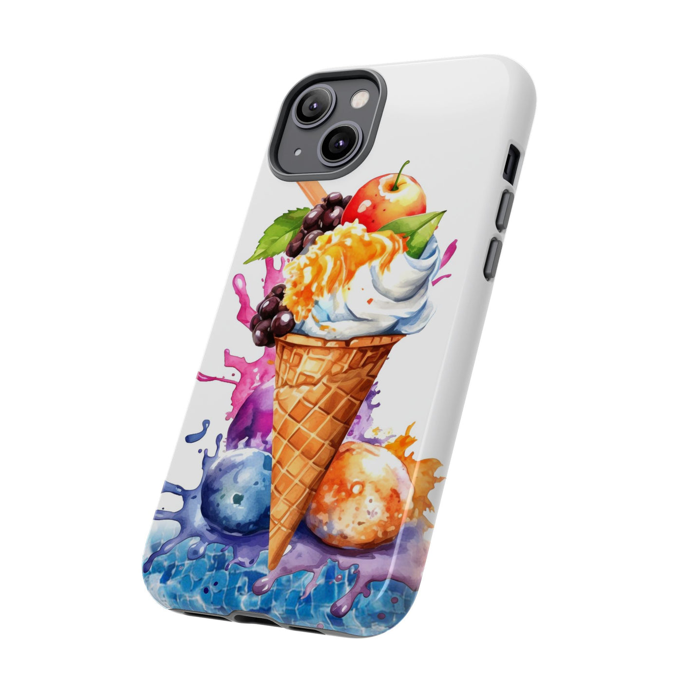 Impact Resistant, Summer Ice Cream Cone, Cute Phone Cases for Samsung S24, S23, S22, S21, IPhone 15 pro Iphone 14 pro Iphone 13 IPhone 12 Iphone 11