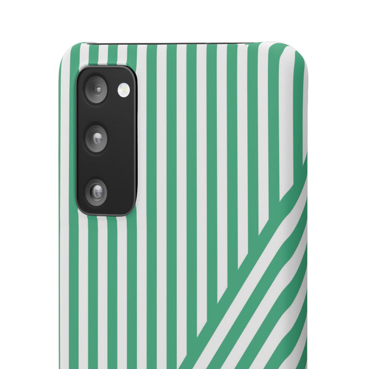 Aesthetic Emerald Stripes Cute Phone Case Sleek Snap - For iPhone 17 Pro Max iPhone 16 Pro iPhone 15 Iphone 14 Plus 13 Pro 12 11 10 Gift
