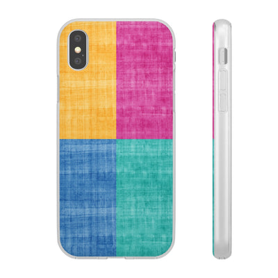 Cute Flexi Phone Cases, Abstract Colored Blocks, Compatible with Samsung Galaxy S23, Samsung S22, Samsung S21, Samsung S20, Galaxy S20 Ultra