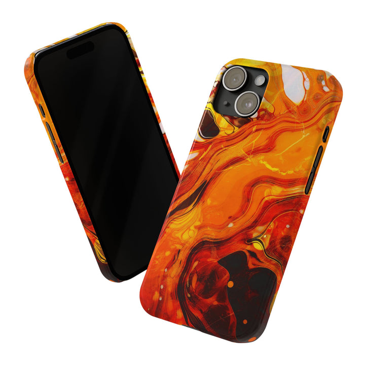 Slim Cute Phone Cases for Iphone - | iPhone 15 Case | iPhone 15 Pro Max Case, Iphone 14 Case, Iphone 14 Pro Max, Iphone 13, Marble Orange Yellow - Studio40ParkLane