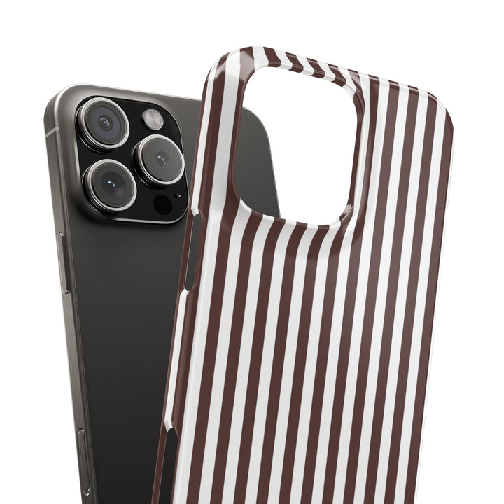 Slim Carriage Brown Striped Cute Phone Case for Iphone 16 - | iPhone 15 Pro Max Case | iPhone 14 Case Iphone 13 12 11 10 9 8 7 Gift for Her - Studio40ParkLane