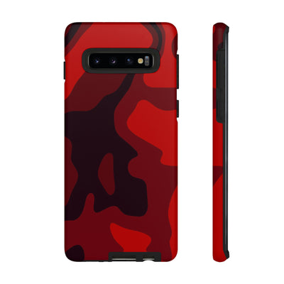 Cute Phone Case | Cool Camouflage Red Black Samsung Phone Case | Galaxy S23 Case, S22 Case, S21, S20 | 2 Layered Case