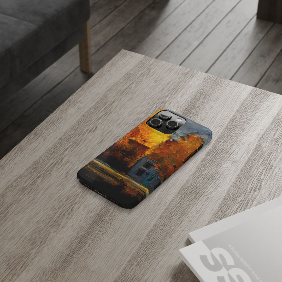 Slim Cute Phone Cases for Iphone - | iPhone 15 Case | iPhone 15 Pro Max Case, Iphone 14 Case, Iphone 14 Pro Max, Iphone 13, Fall Leaves Oil Paint Effect - Studio40ParkLane