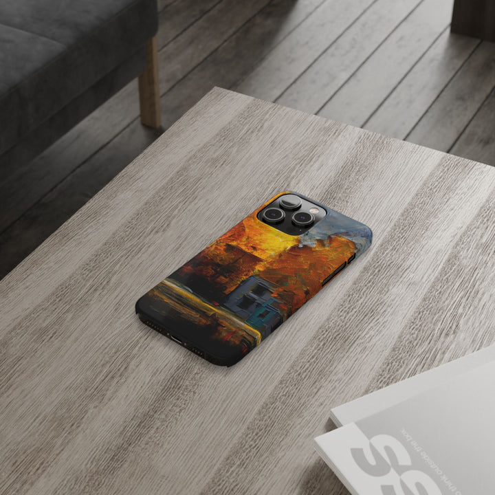 Slim Cute Phone Cases for Iphone - | iPhone 15 Case | iPhone 15 Pro Max Case, Iphone 14 Case, Iphone 14 Pro Max, Iphone 13, Fall Leaves Oil Paint Effect - Studio40ParkLane