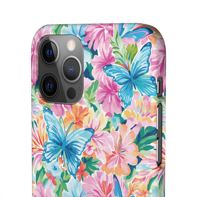 Snap Butterflies Flowers Cute Phone Cases for Samsung S24, S23, S22, S21, S20, Plus and Ultra, Iphone 16 Pro Max, Iphone 15, 14, 13, 12, 11, 10 - Studio40ParkLane