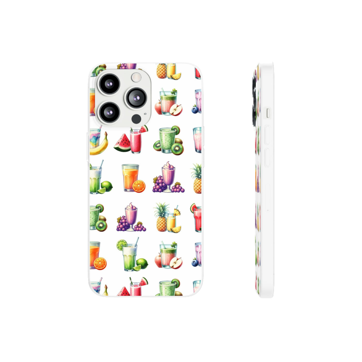 Cute Flexi Phone Cases, For Iphones and Samsung Galaxy Phones, Tropical Summer Fruit Cocktails, Galaxy S23 Phone Case, Samsung S22 Case, Samsung S21, Iphone 15, Iphone 14, Iphone 13