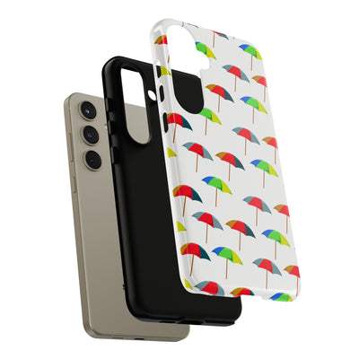 Cute Samsung Phone Case | Aesthetic Samsung Phone Case | Galaxy S23, S22, S21, S20 | Colorful Beach Parasols, Protective Phone Case