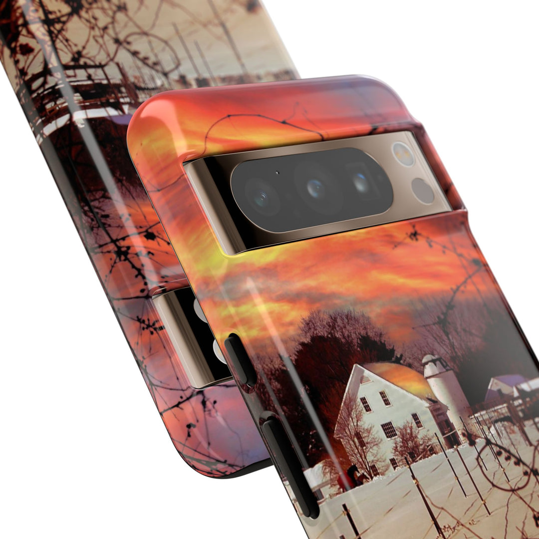 Impact Resistant, Winter Sunset Cute Phone Cases for Samsung S24, S23, S22, S21, IPhone 15 pro Iphone 14 pro Iphone 13 IPhone 12 Iphone 11 - Studio40ParkLane
