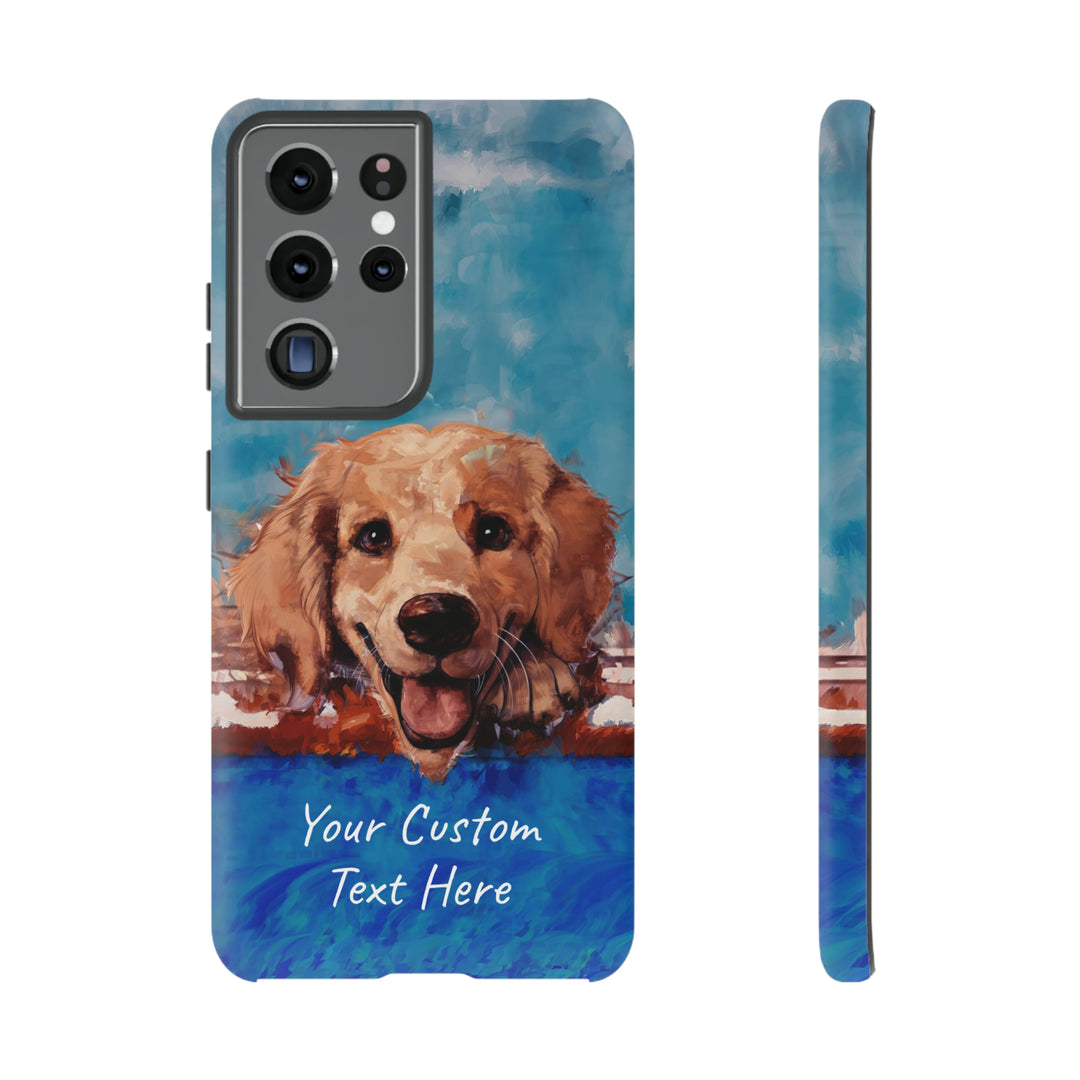Personalize this Cute Samsung Phone Case | Golden Retriever Dog Samsung Phone Case | Galaxy S23, S22, S21, S20 | Personalized Samsung Cases - Studio40ParkLane