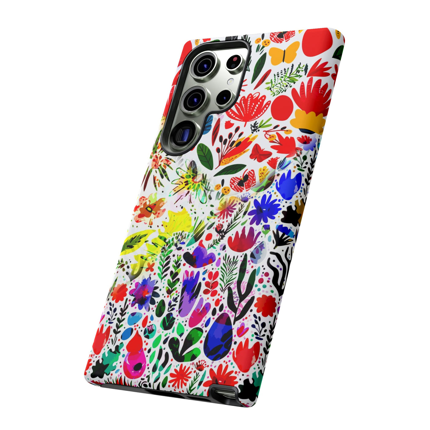 Impact Resistant, Colored Flowers, Cute Phone Cases for Samsung S24, S23, S22, S21, IPhone 15 pro Iphone 14 pro Iphone 13 IPhone 12 Iphone 11