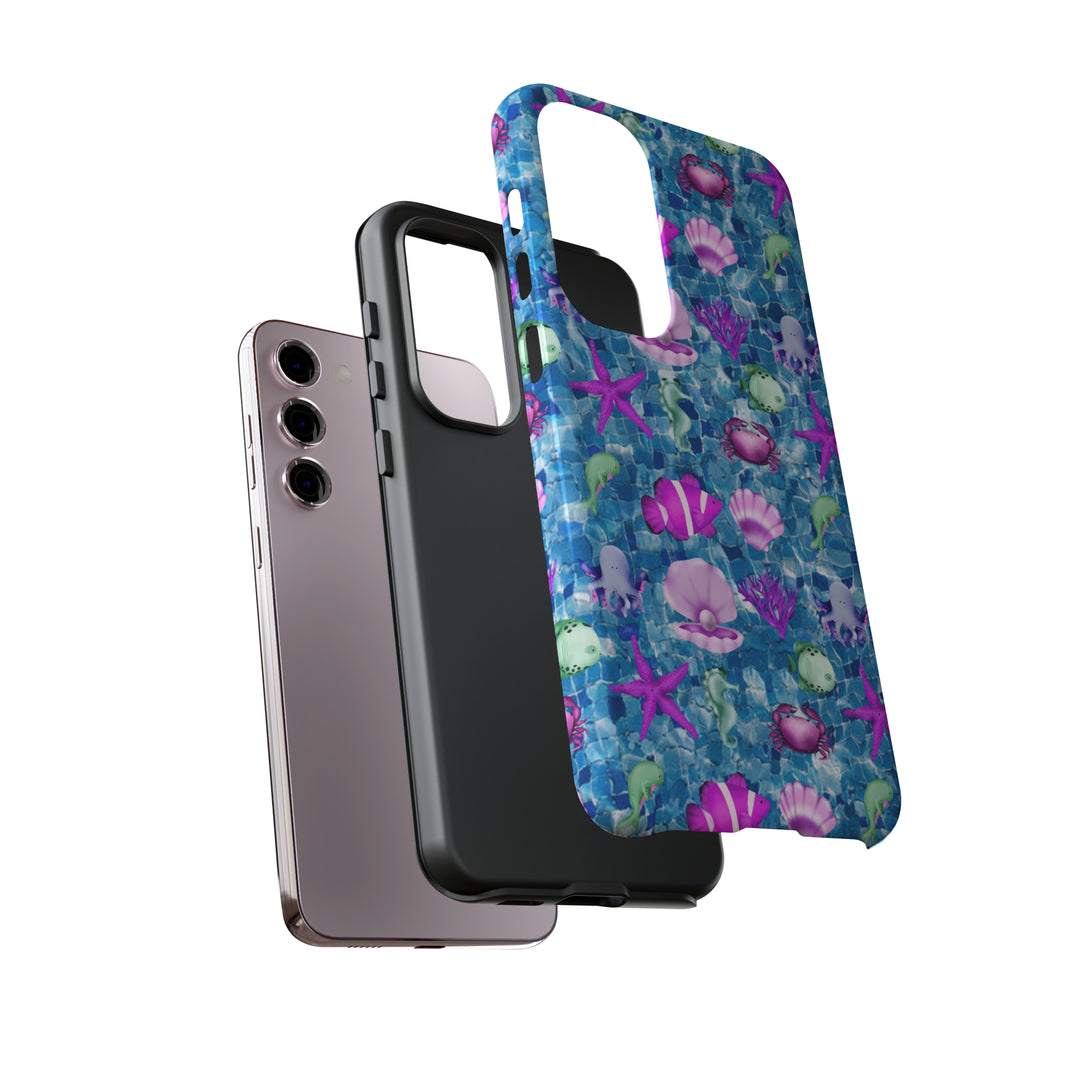 Cute Samsung Phone Case | Aesthetic Samsung Phone Case | Galaxy S23, S22, S21, S20 | Blue Pink Under The Sea, Protective Phone Case - Studio40ParkLane