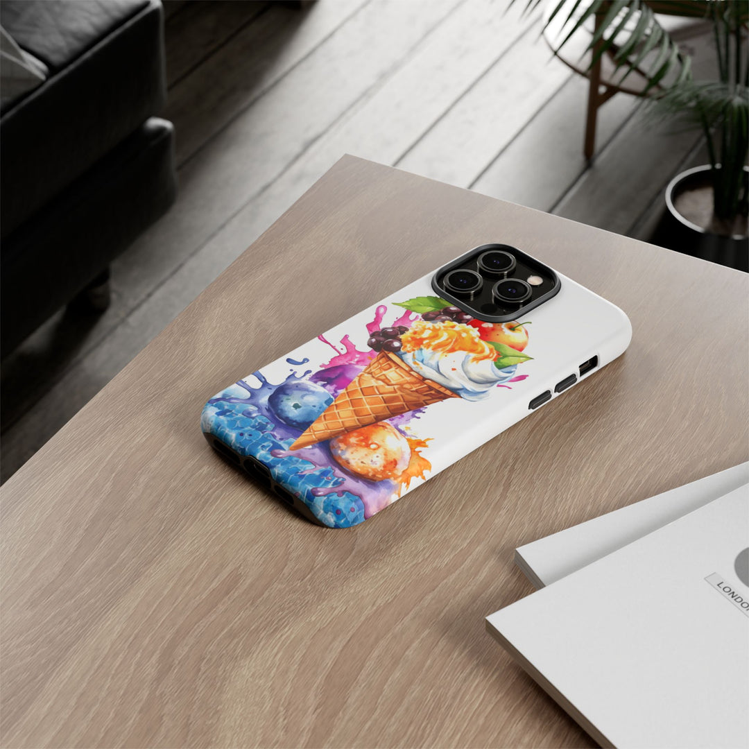 Impact Resistant, Summer Ice Cream Cone, Cute Phone Cases for Samsung S24, S23, S22, S21, IPhone 15 pro Iphone 14 pro Iphone 13 IPhone 12 Iphone 11 - Studio40ParkLane