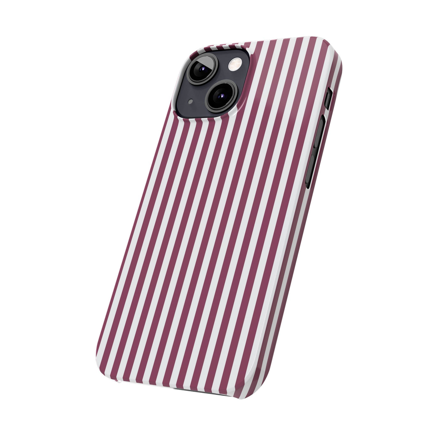 Slim Claret Red Striped Cute Phone Case for Iphone 16 - | iPhone 15 Pro Max Case | iPhone 14 Case Iphone 13 12 11 10 9 8 7 XS X Gift for Her - Studio40ParkLane