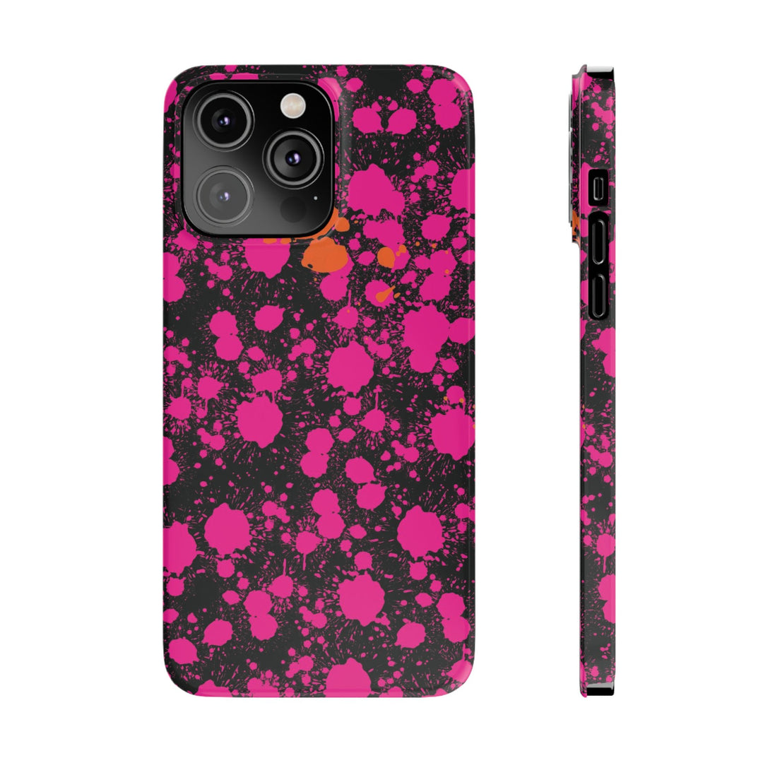 Slim Cute Phone Cases for Iphone - | iPhone 15 Case | iPhone 15 Pro Max Case, Iphone 14 Case, Iphone 14 Pro Max, Iphone 13, Pink Orange Paint Splash - Studio40ParkLane