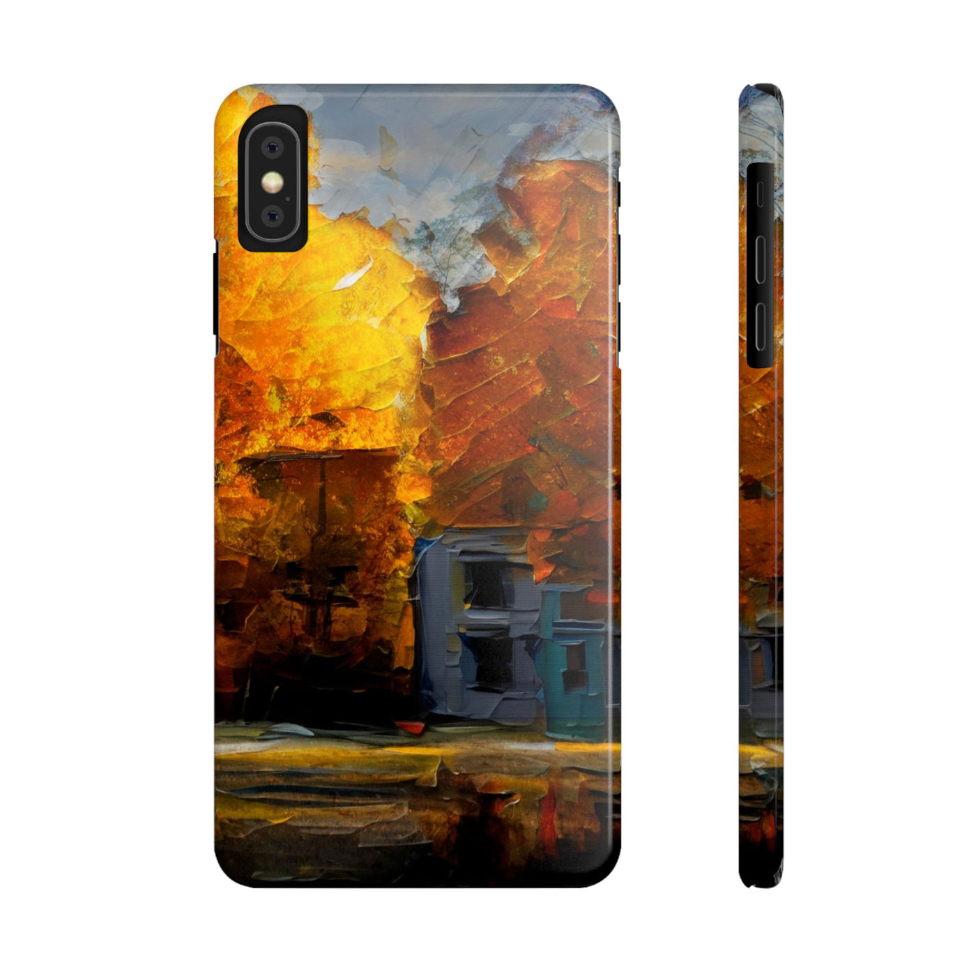 Slim Cute Phone Cases for Iphone - | iPhone 15 Case | iPhone 15 Pro Max Case, Iphone 14 Case, Iphone 14 Pro Max, Iphone 13, Fall Leaves Oil Paint Effect