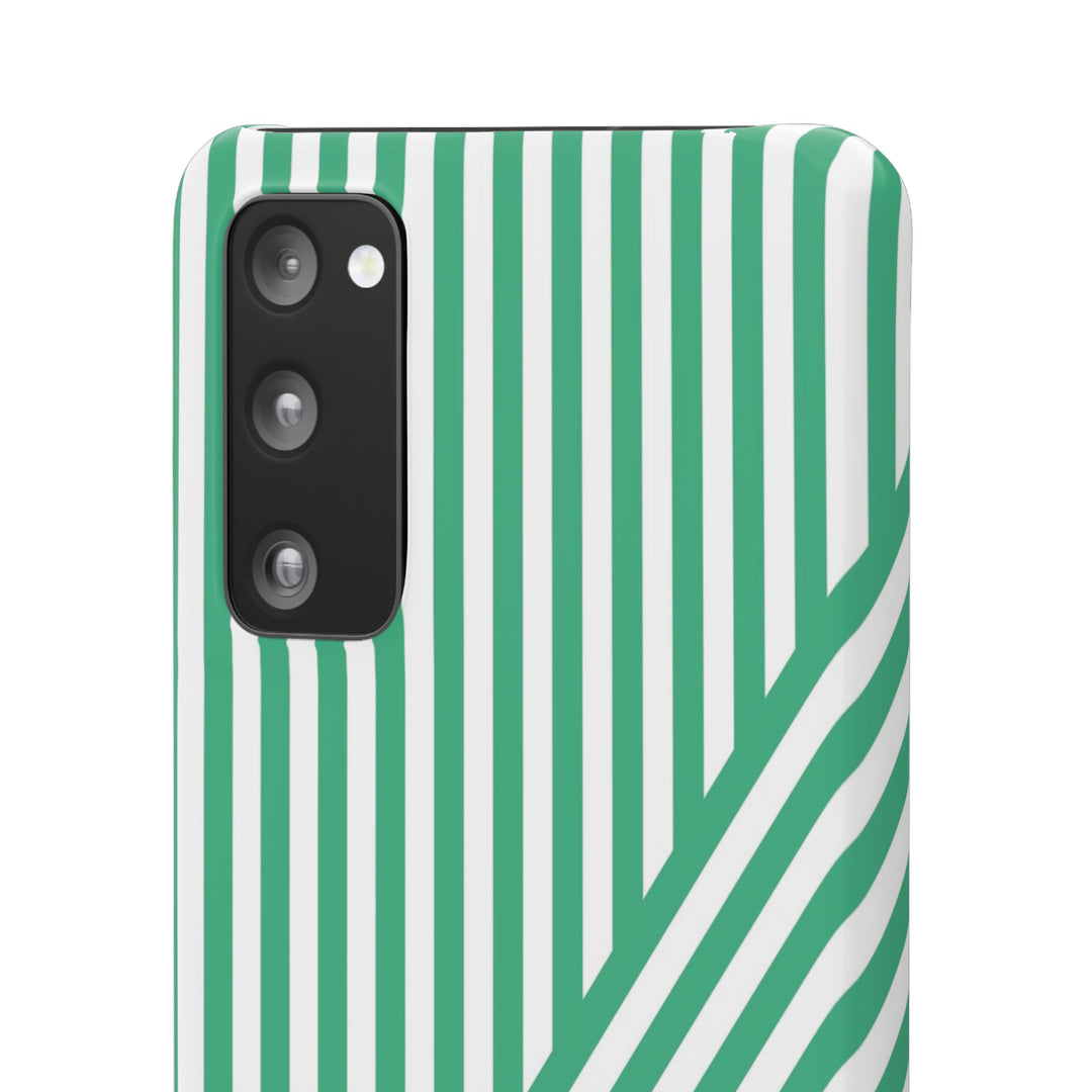 Aesthetic Emerald Stripes Cute Phone Case Sleek Snap - For iPhone 17 Pro Max iPhone 16 Pro iPhone 15 Iphone 14 Plus 13 Pro 12 11 10 Gift