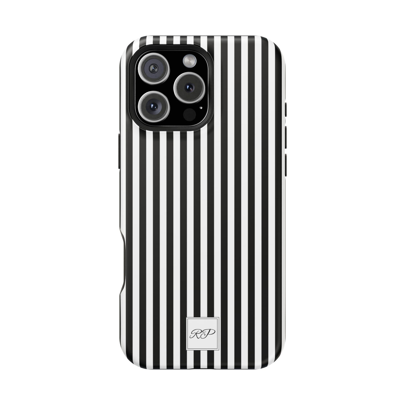 Custom Personalized Black White Striped Magsafe Phone Case for Iphone 17 - | iPhone 16 Pro Max Case | iPhone 15 Case Iphone 14 13 12 11 10 - Studio40ParkLane